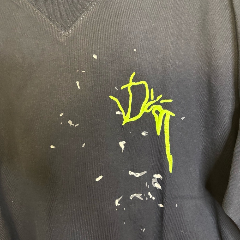 Dior Black Tee with Neon Yellow Accent - Picture 4 of 6